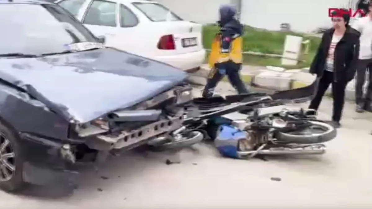Otomobil ile motosiklet çarpıştı, 2 çocuk yaralandı